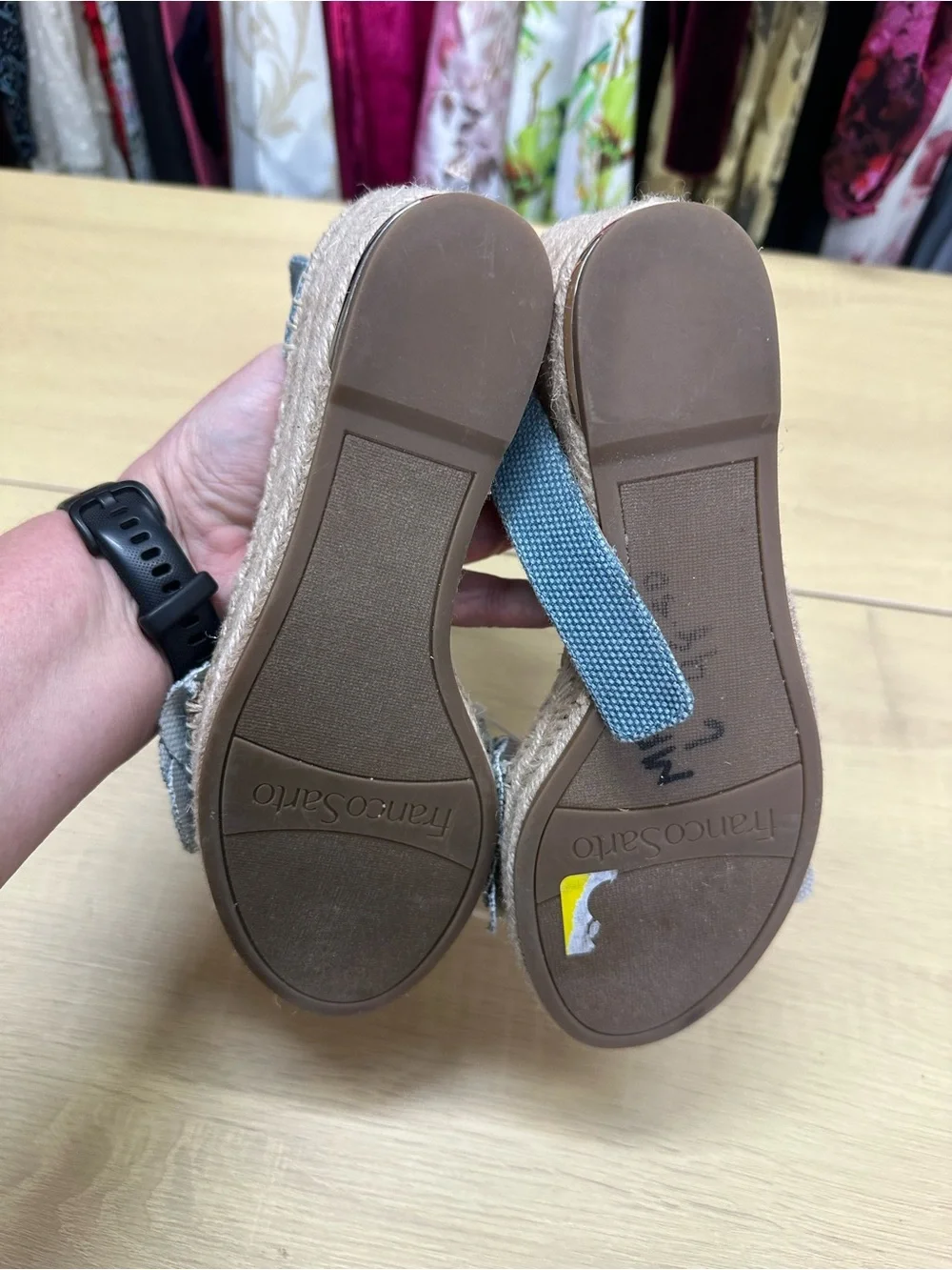 Franco Sarto Blue Espadrilles Size 6 EUC